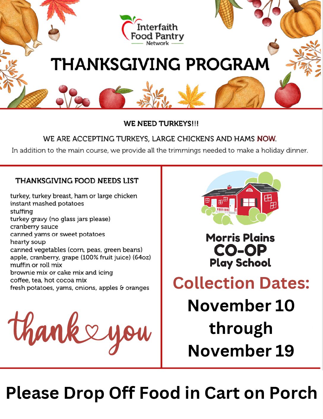 Co-op Food Drive for the Interfaith Food Pantry