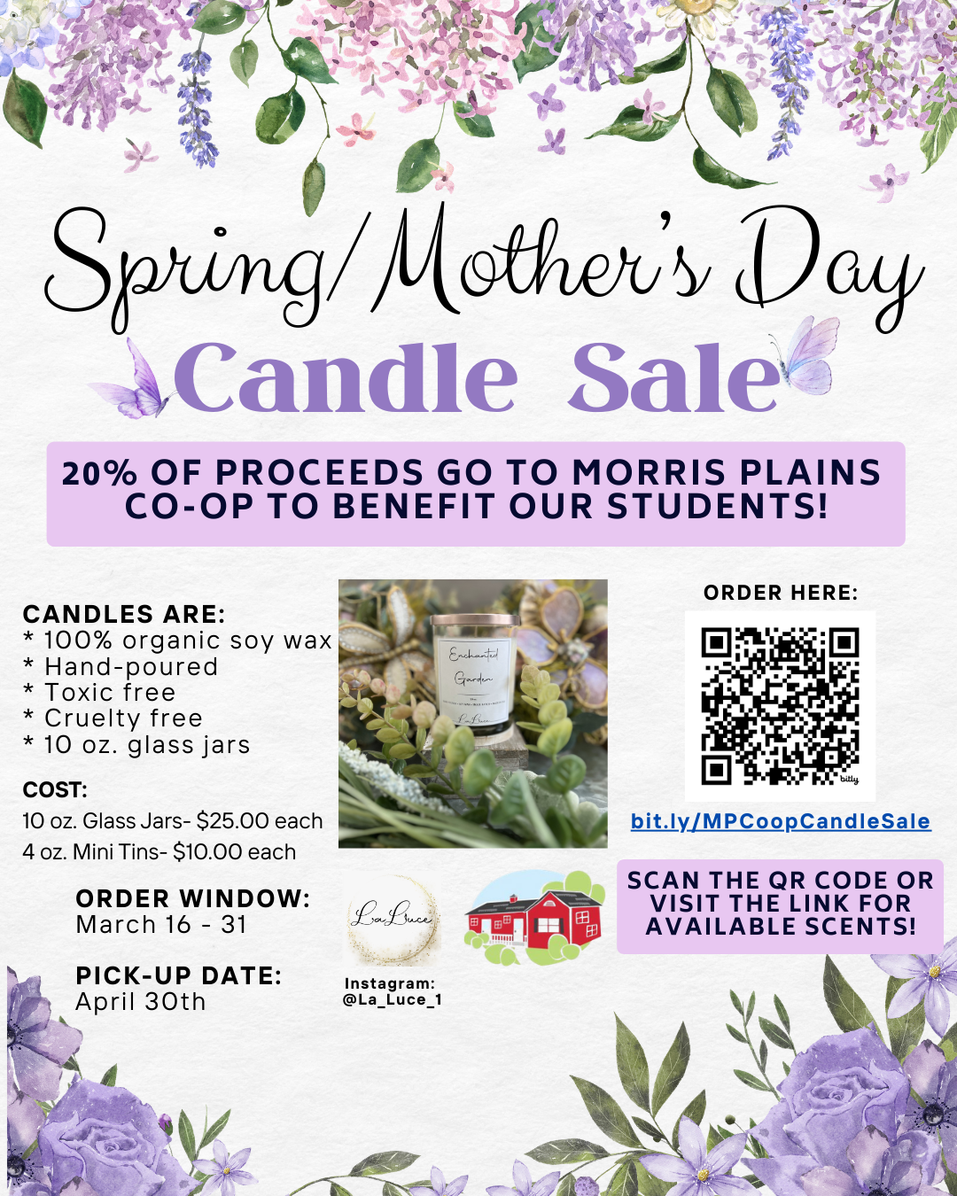 Spring/Mother’s Day Candle Sale Fundraiser